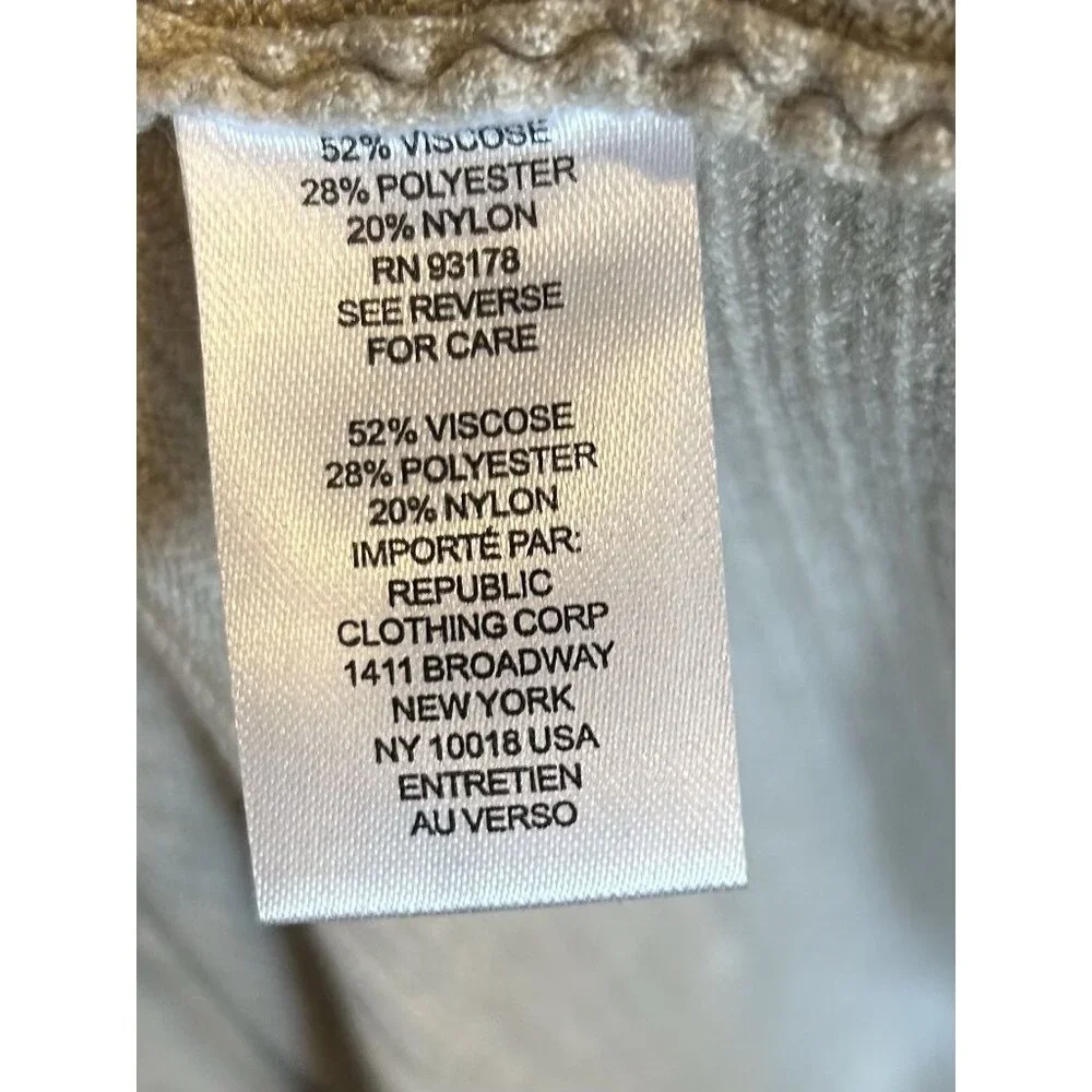 Tahari Women’s Sweater‎ XL Beige Ribbed Turtleneck Pullover Black Stitch Detail - Picture 15 of 16